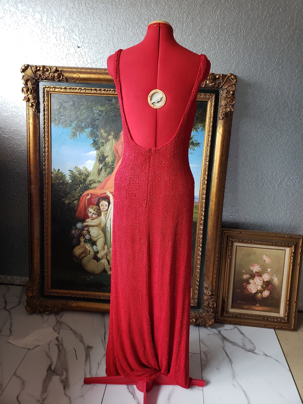 Niteline Red Sleeveless Knit Maxi Dress - Picture 4 of 5